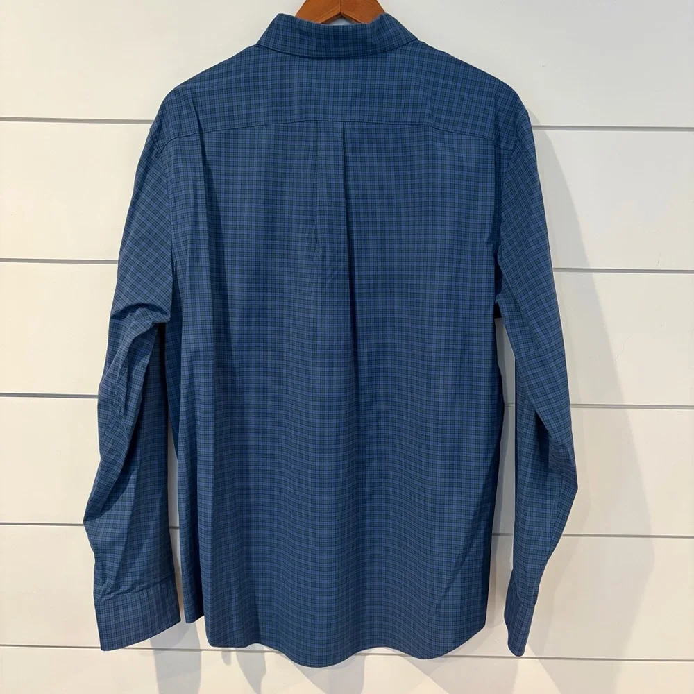 Vineyard Vines Performance Classic Fit Blue Green Plaid Shirt L Button Down - Picture 4 of 7